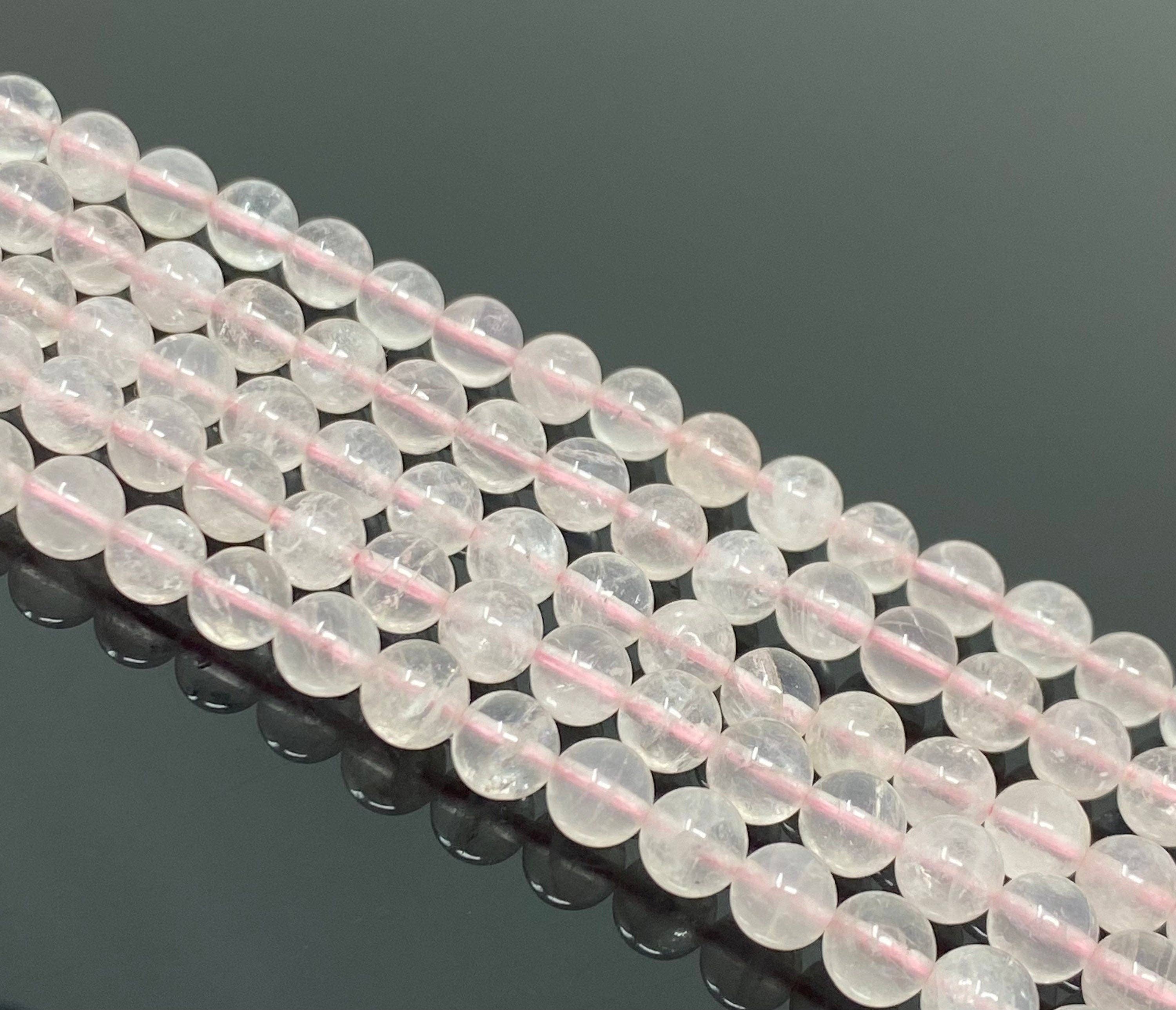 Akstar Gems - Wholesale Beads - 6.5mm Rose Quartz Gemstone Beads, Jewelry Supplies for Jewelry Making, Wholesale Bulk Beads, AAA Quality, 15” Strand5