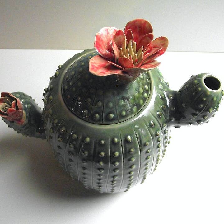 Cactus Teapot - Stoneware - MADE TO ORDER for wholesale by L'Officina