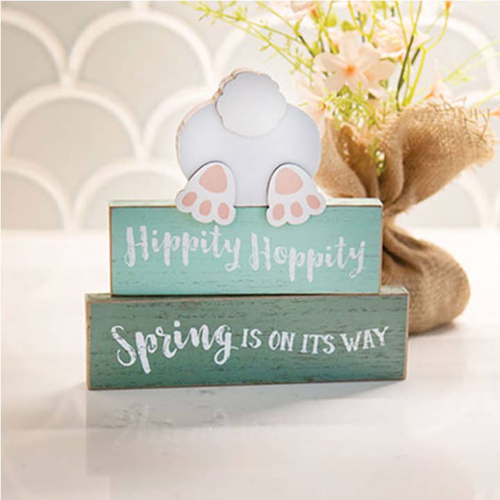 Col House Designs - Wholesale Sign - 3/Set, Hippity Hoppity Bunny Bum Blocks1