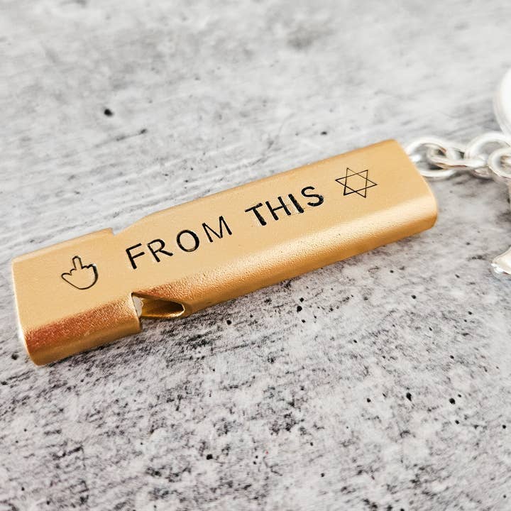 Salt Sparkle Shalom - Wholesale Keychain – Unisex - Safety Whistle Keychain2
