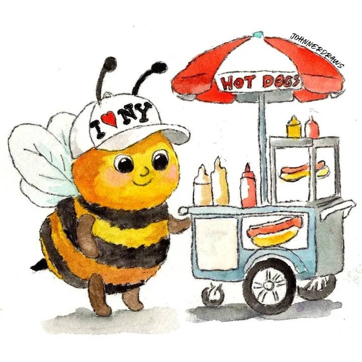 Johnnerdraws - Wholesale Sticker - I love BEEING a NYER-Die Cut Vinyl Sticker-Hand Illustrated