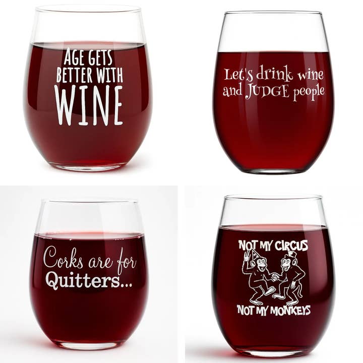 Stemless Wine Glasses - Reorder, 24pc for wholesale by Pourware Inked