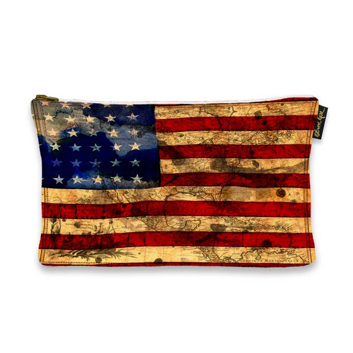 Oliver Gal The Flag Art Pouch (Size 13x9) for wholesale by The Oliver Gal Artist