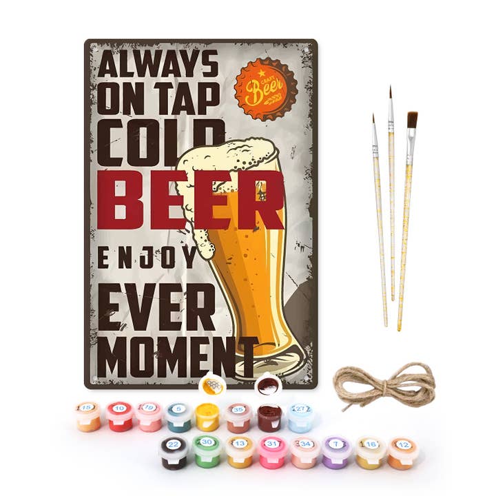 Koud Bier Pint – Vintage Schilderen op Nummer voor wholesale door Paint Your Numbers