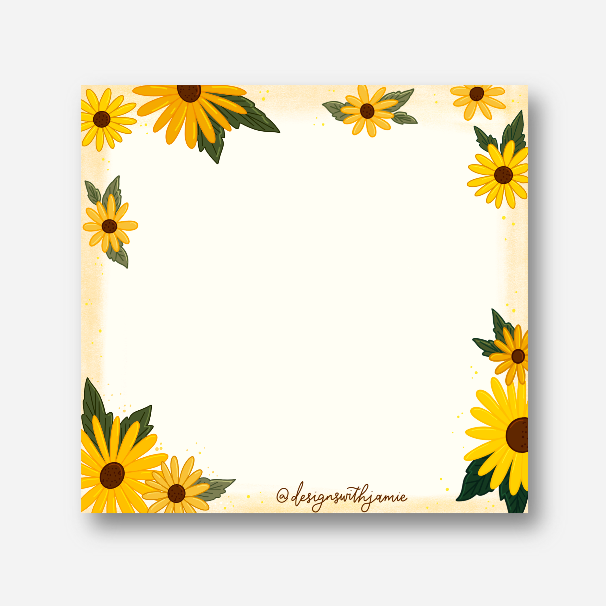Designs with Jamie - Wholesale Sticky Notes - Sunflower Sticky Notes0