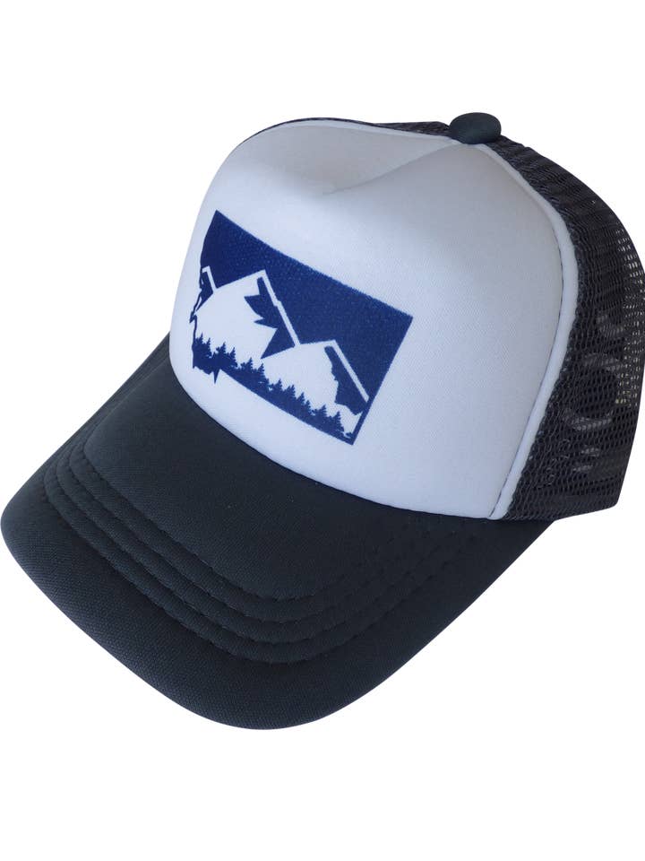 Sombrero de montaña infantil gris con azul marino Montana para venta al por mayor de Montana Tees