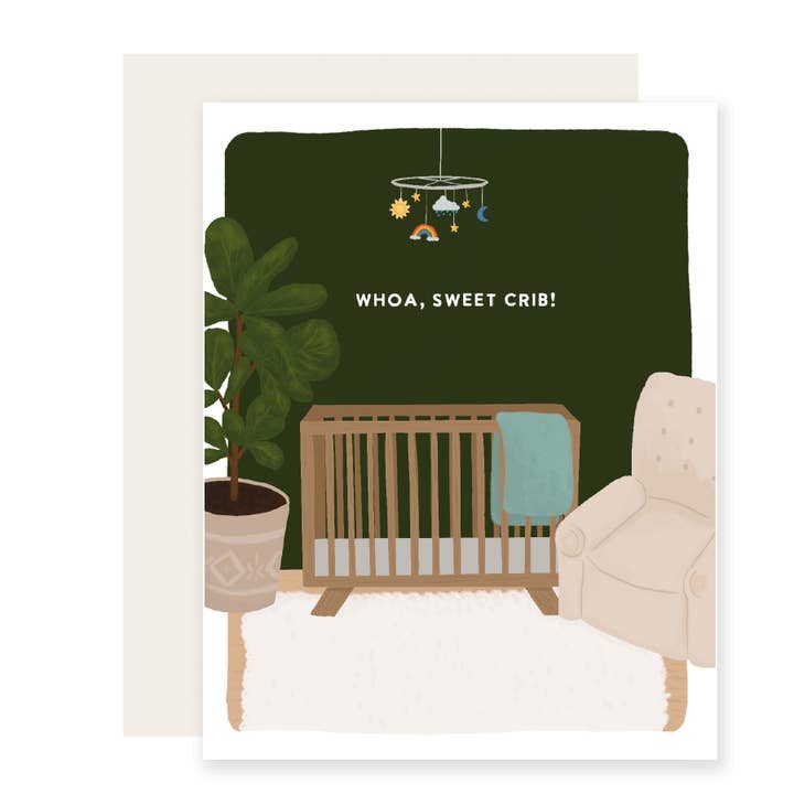 Slightly Stationery - Wholesale Baby Card - Whoa Sweet Crib | Funny Baby Shower New Baby Card