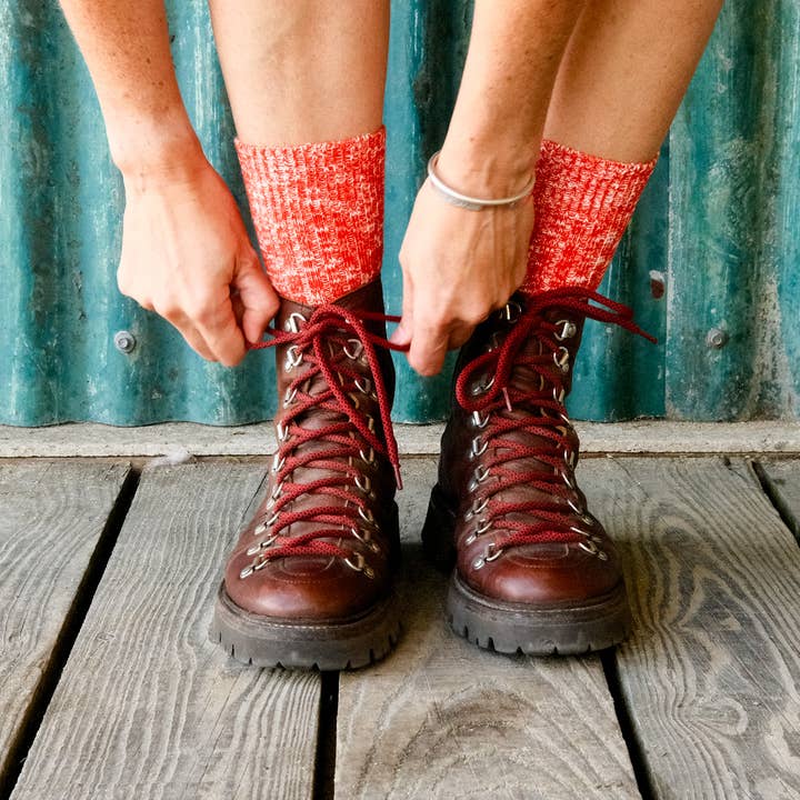 Orange Chunky Knit Socks - Regular Length for wholesale by Sock Sisters