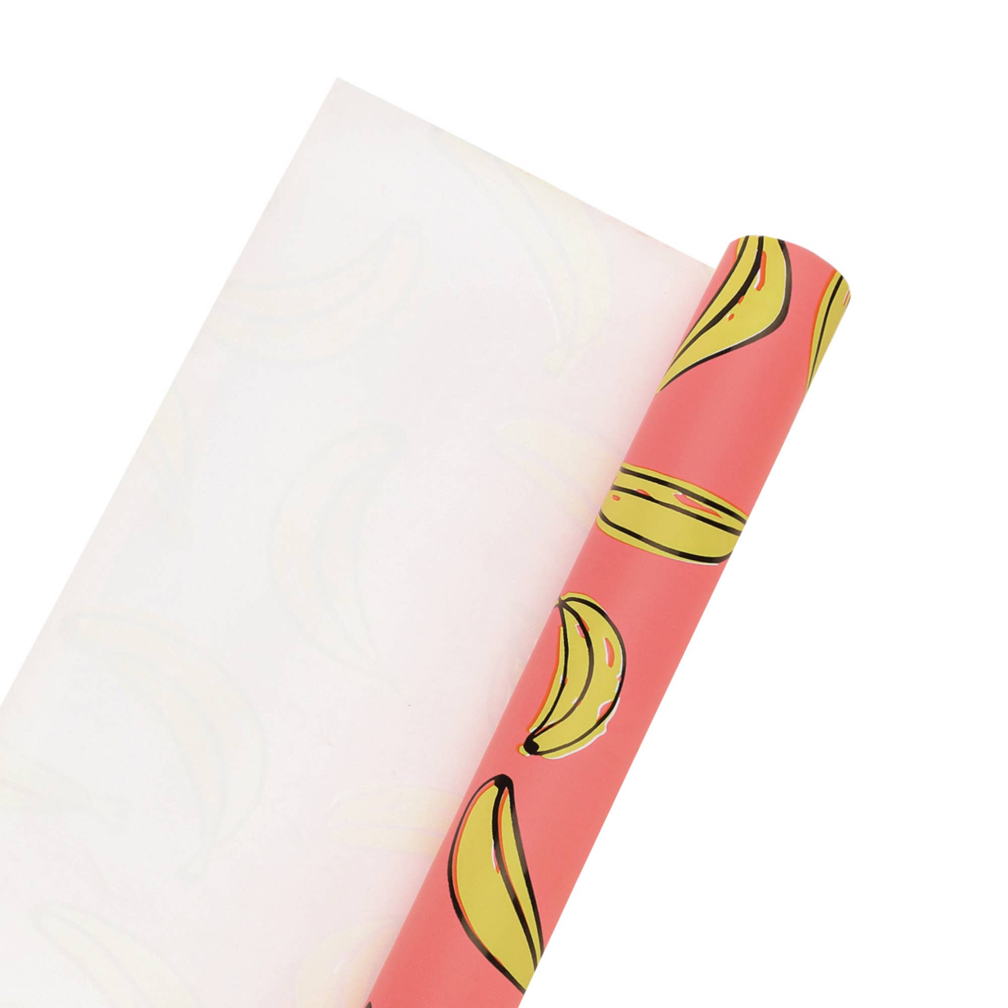 LA Ribbons Wholesale – wholesale Omslagspapper på rulle – 30" x 10' Presentpapper | Banan Rosa/Gul2