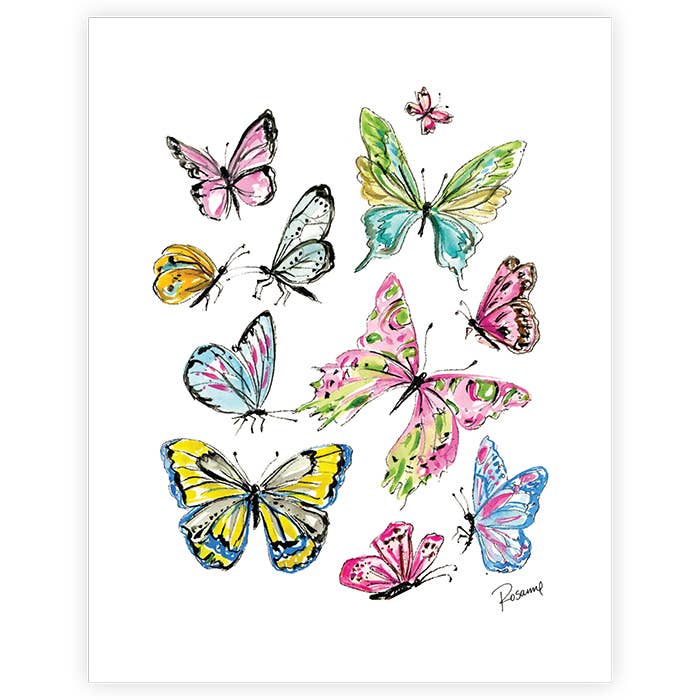 RosanneBeck Collections – wholesale Art print – Handpainted Butterfly Assortment Art Print0