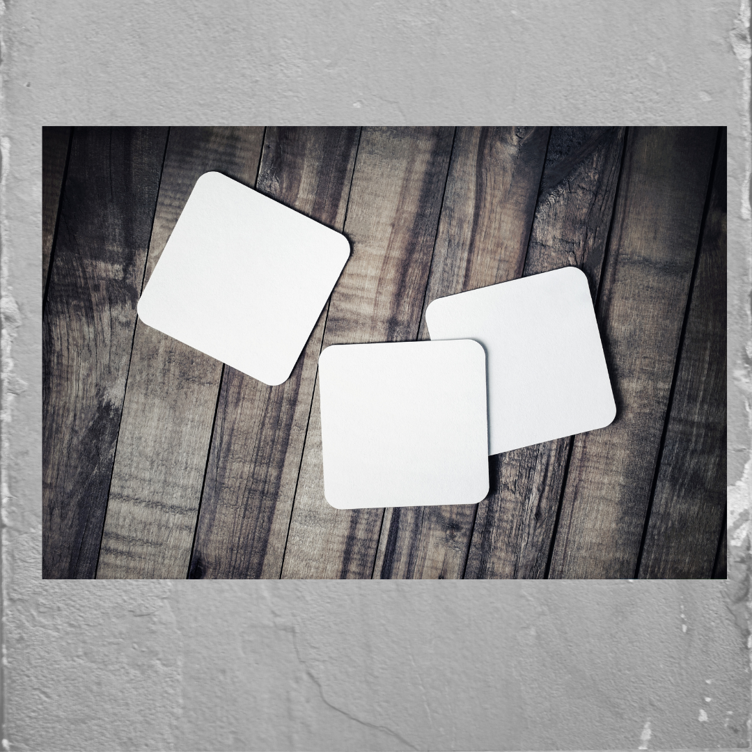 UNIQUE CREATION 4U, LLC - Wholesale Coasters - UNISUB WHITE SQUARE HARDBOARD COASTER - 3.54" X 3.54"1