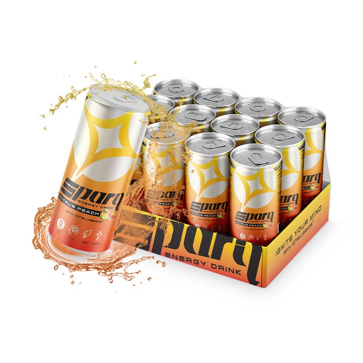 SPARQ® Citrus Peach bevanda energetica al sapore di pesca e agrumi per la vendita all'ingrosso da parte di Sparq Energy