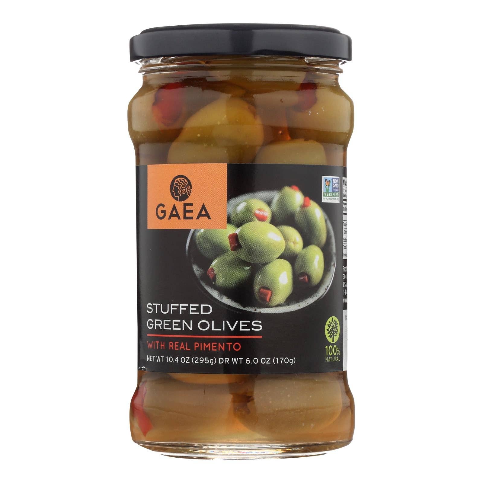 Ware Spark - Wholesale Olives - Gaea Stuffed Green Olives With Real Pimento  - Case Of 8 - 6 Oz0