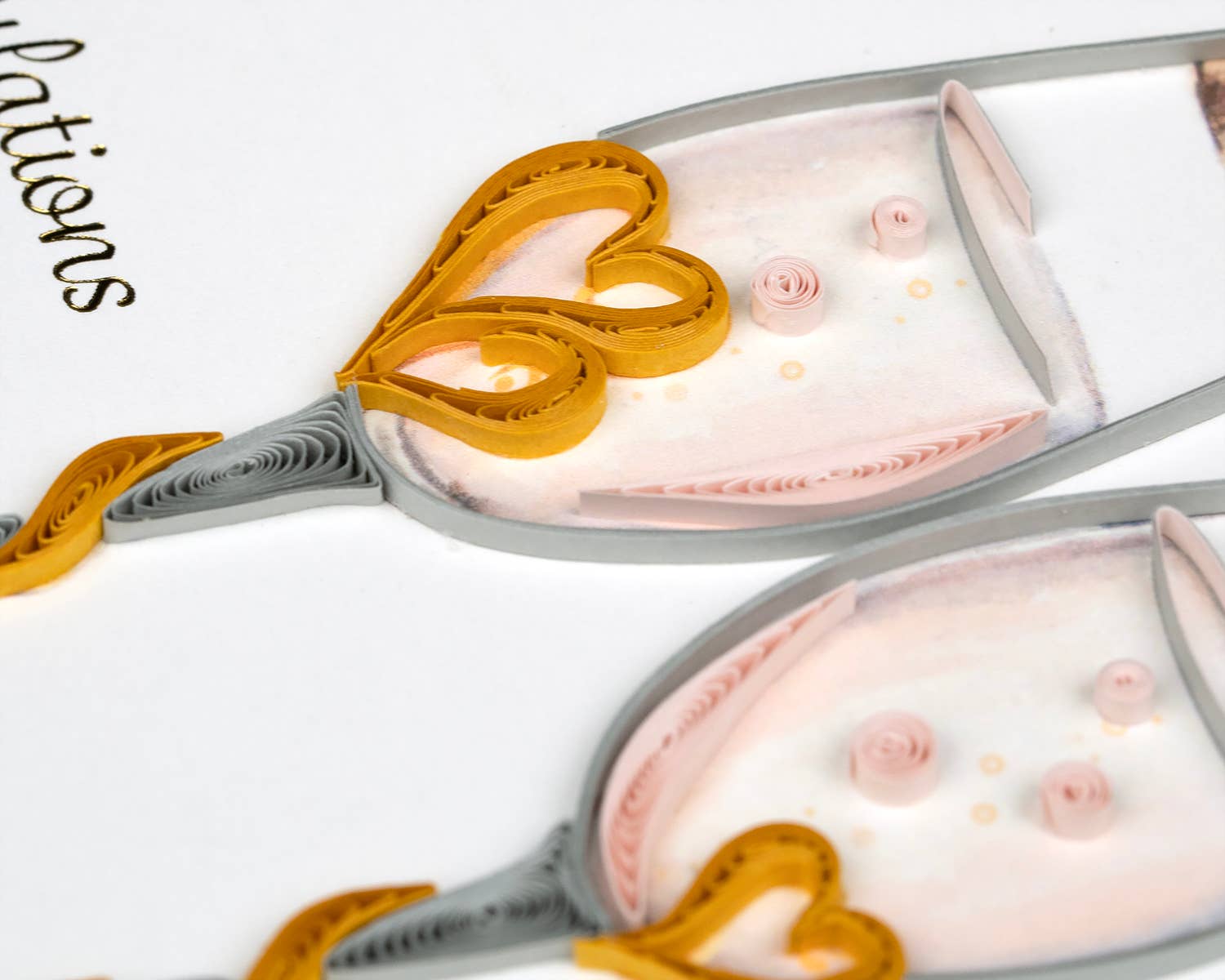 Quilling Card - Vendita all'ingrosso Partecipazioni di nozze - Flute per tostatura di nozze2