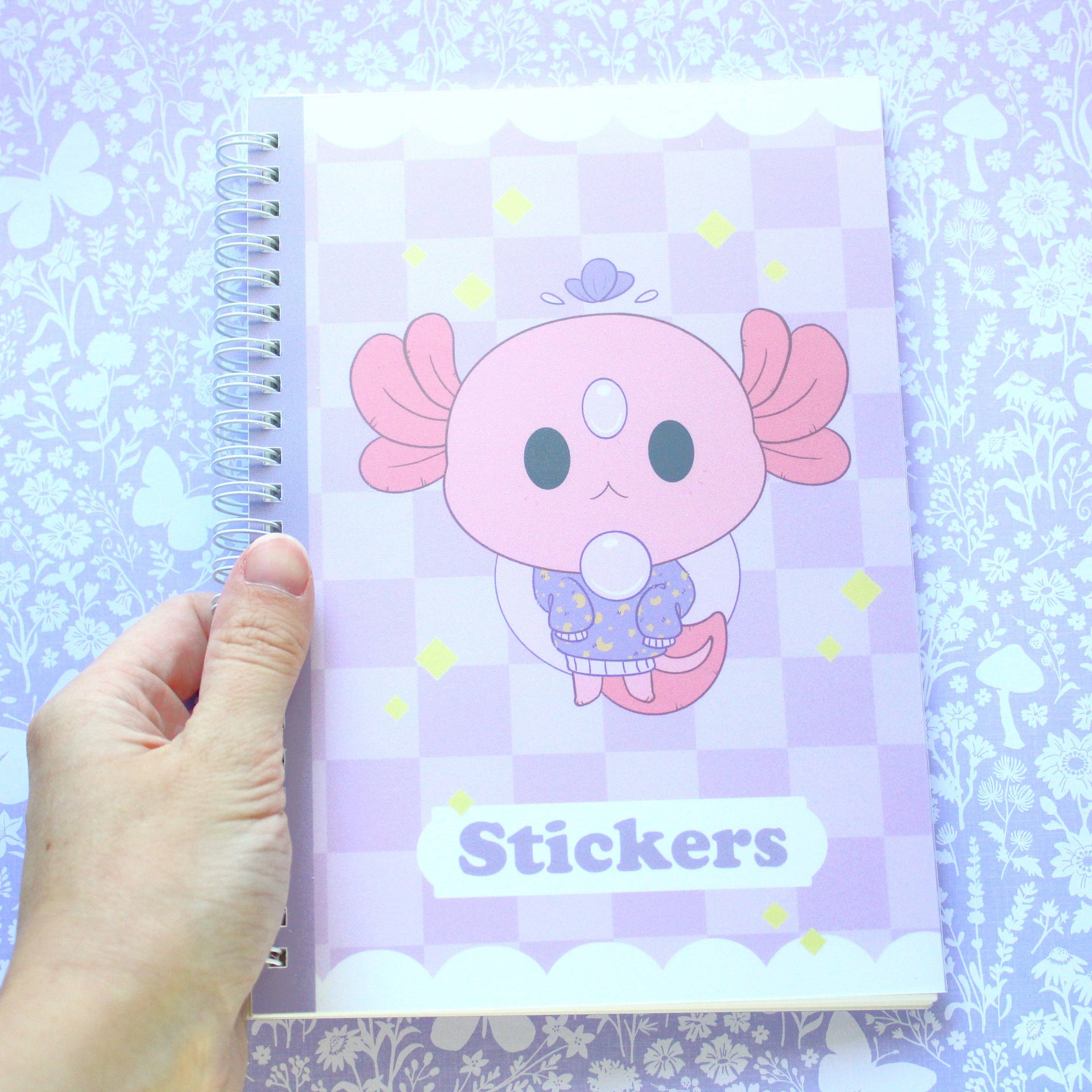 Darling Homebody - Wholesale Sticker - Sticker Keeper Book van 50 pagina's. Paars Axolotl-orakel. Herbruikbaar stickeralbum.3