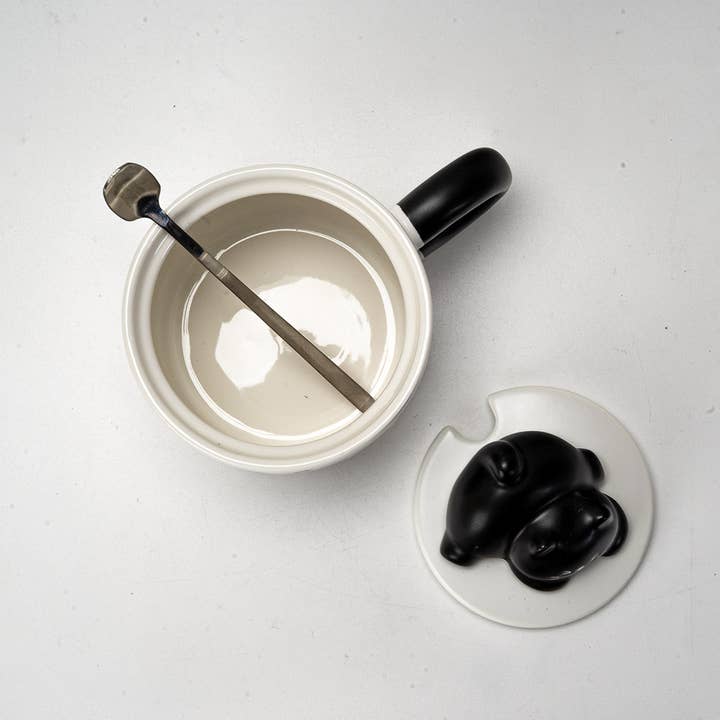 Urban Tokyo - Wholesale Coffee Mug - Black Cat 13oz Mug With Lid and Spoon (10/30)2