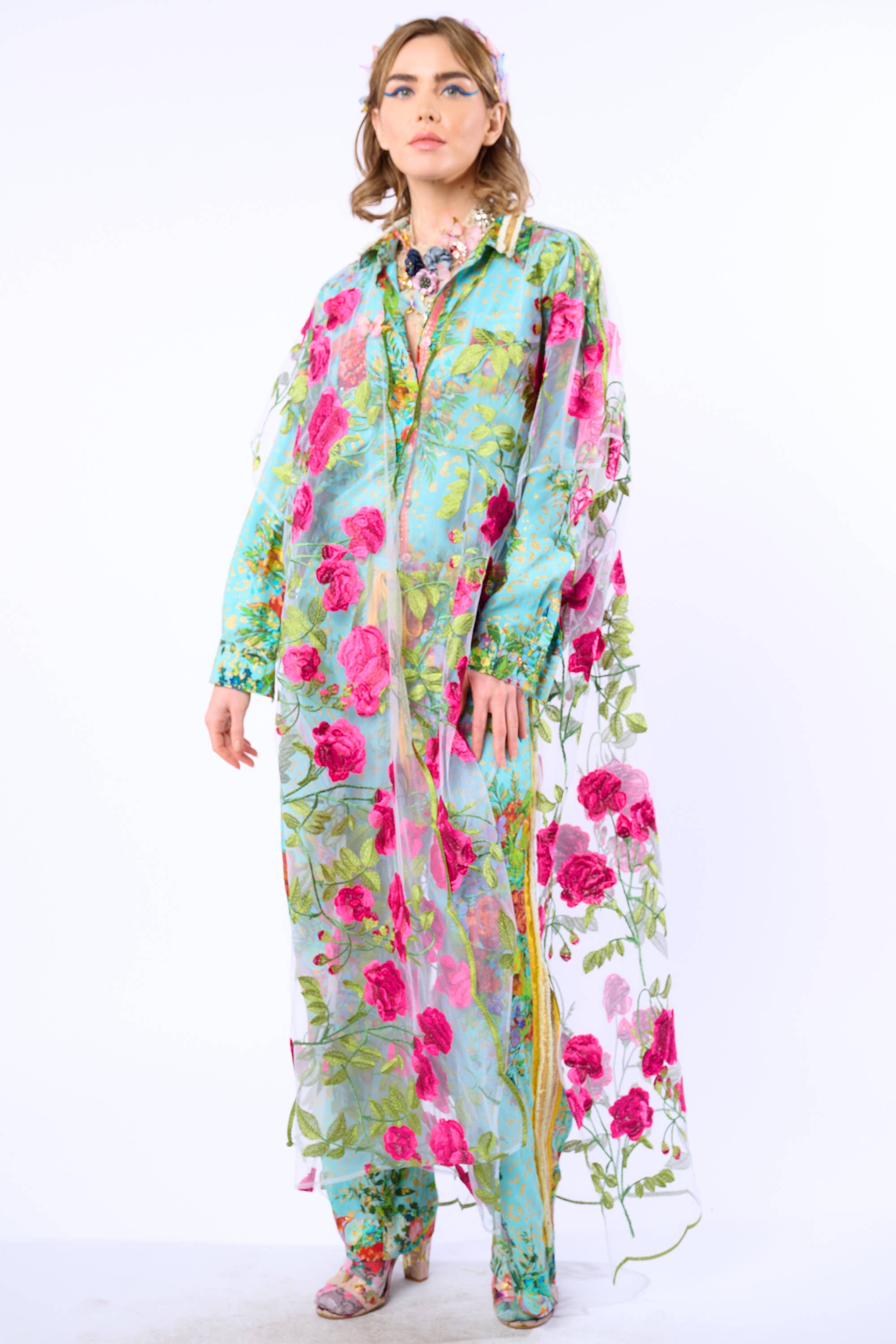 Imprimé Aqua Pantalon Cordelia en vente sur Faire18