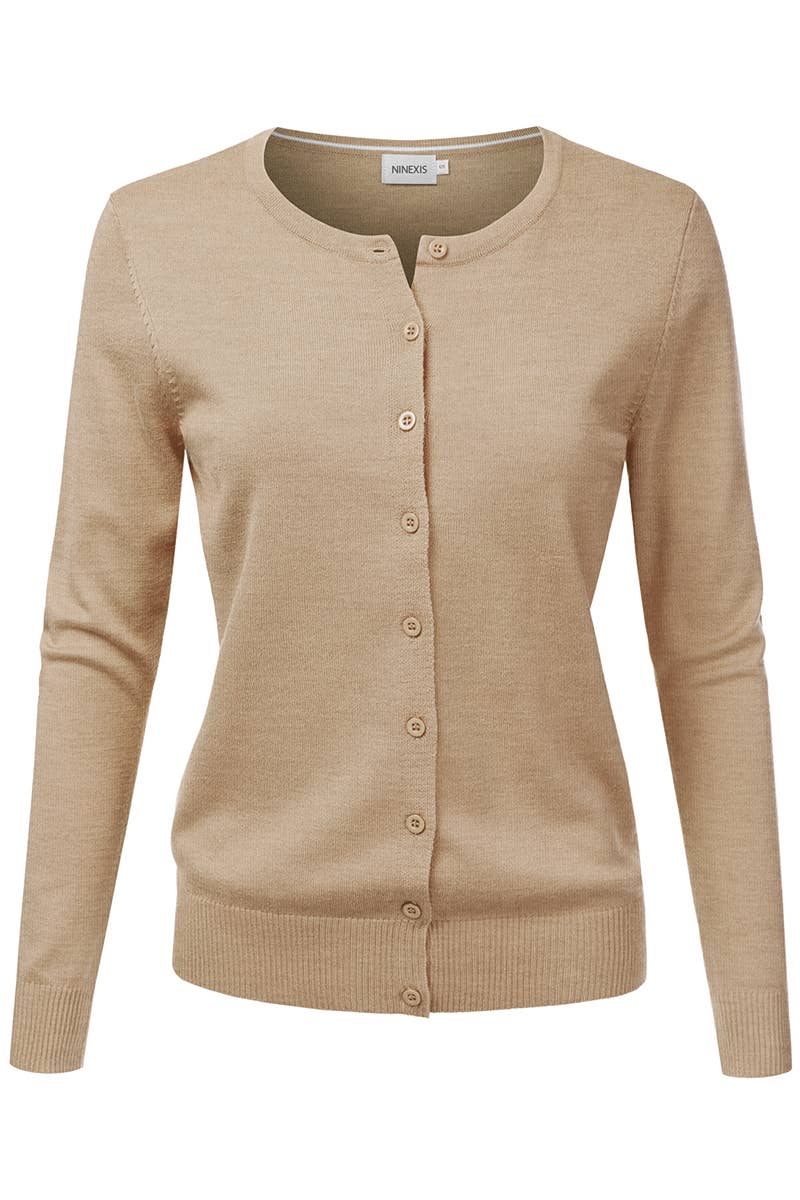 NINEXIS - Vente Cardigan – femme - AWOCAL310_Chandail à manches longues en tricot doux boutonné28