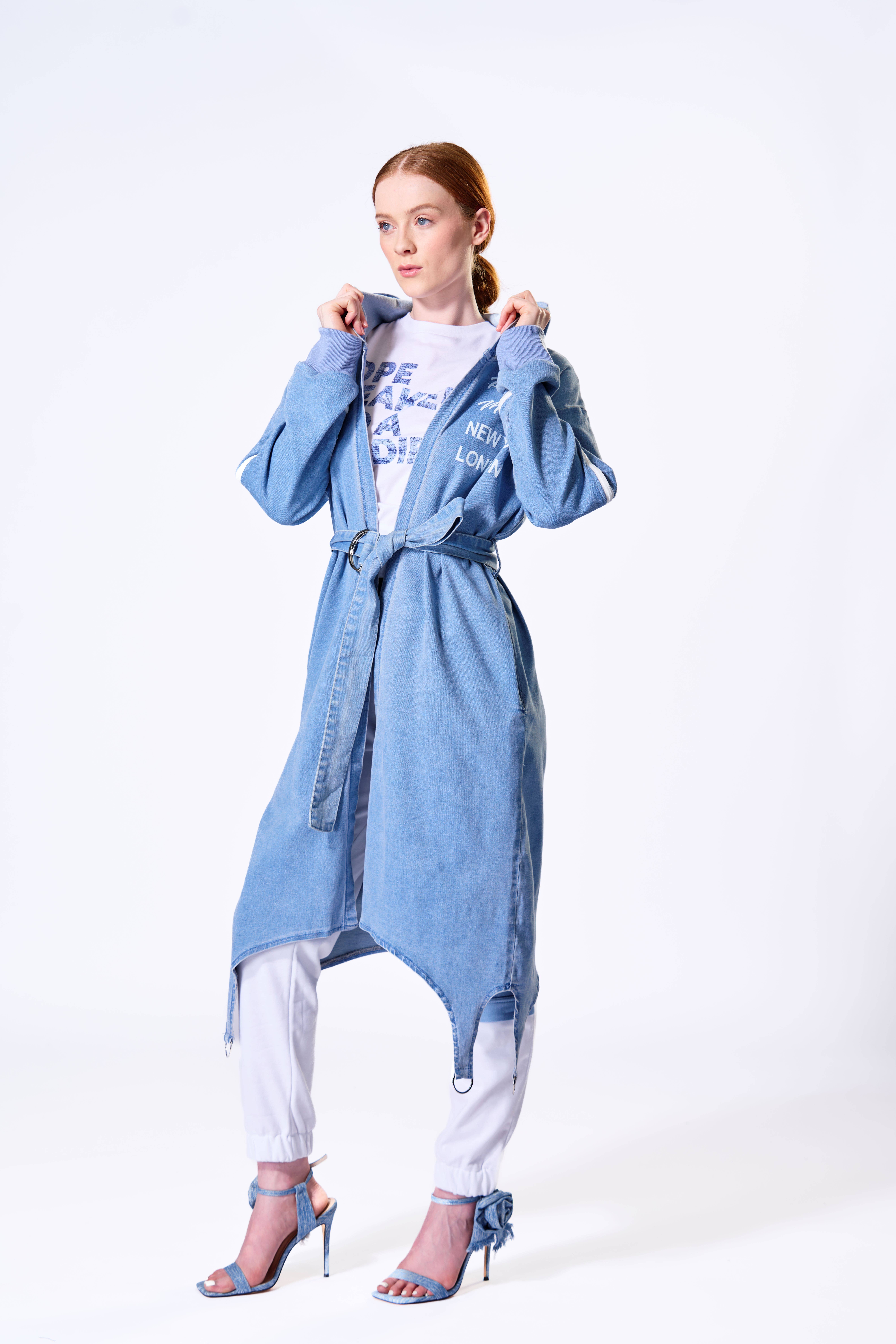The Fifth Week - Wholesale Spijkerjack/spijkerjas - Dames - Blauwe Denim Peek-A-Boo Duster Jas2