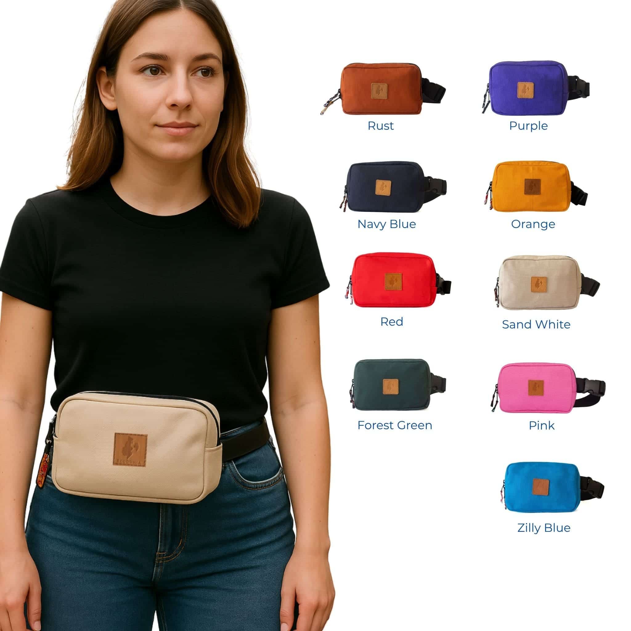 Ecodunia - Wholesale Belt Bag - Unisex - Canvas Crossbody Belt Bag Pouch, The Everywhere Belt Bag 1L64