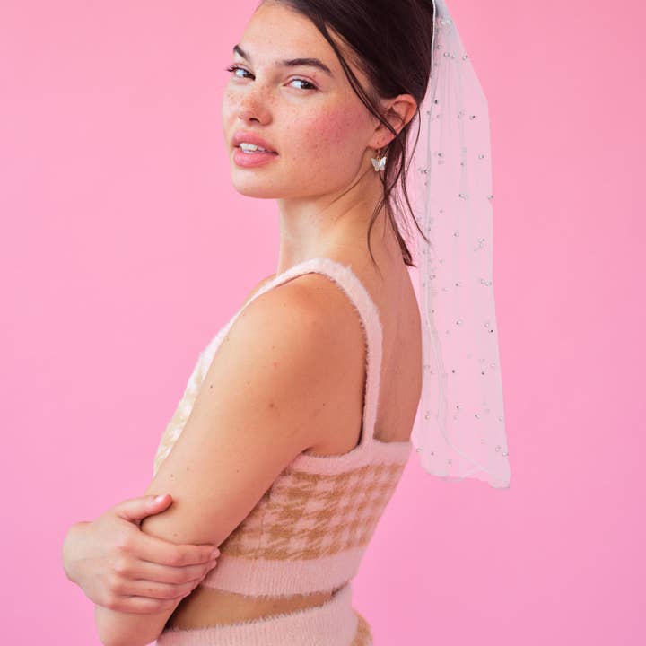 xo, Fetti - Wholesale Veil - Women's - Pearl Bridal Veil, Bachelorette Party Accessory6