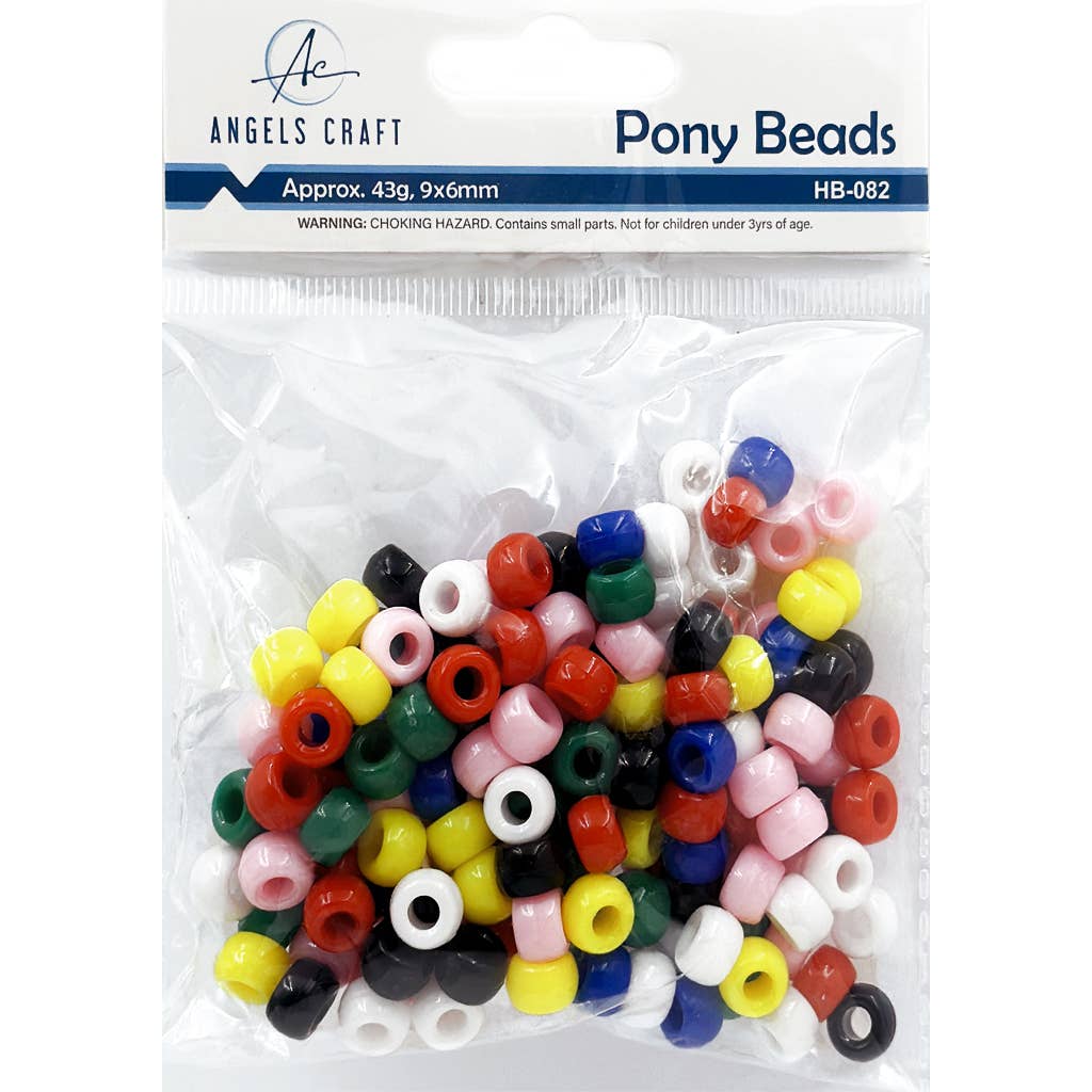 Angels Craft - Wholesale Beads - Pony Beads, 6x9mm -  3 Color Options Available0