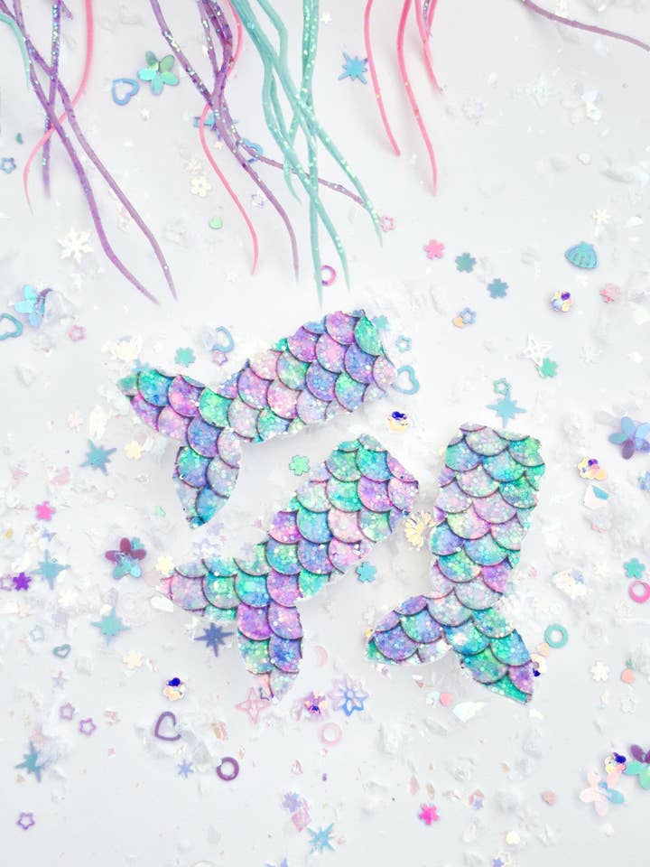 Mermaid Tail Clip-Ocean Cool Scales Wholesale for wholesale by Dainty Delights Creations