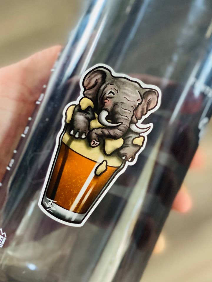 Elephant IPA Sticker! for wholesale by Guerdrum Art