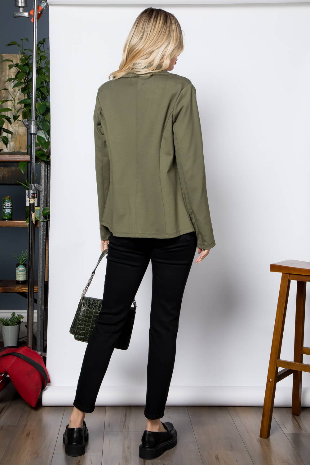 26 International - Wholesale Blazer - Women's - Ponte One Button Front /w Patch Pocket Blazer40