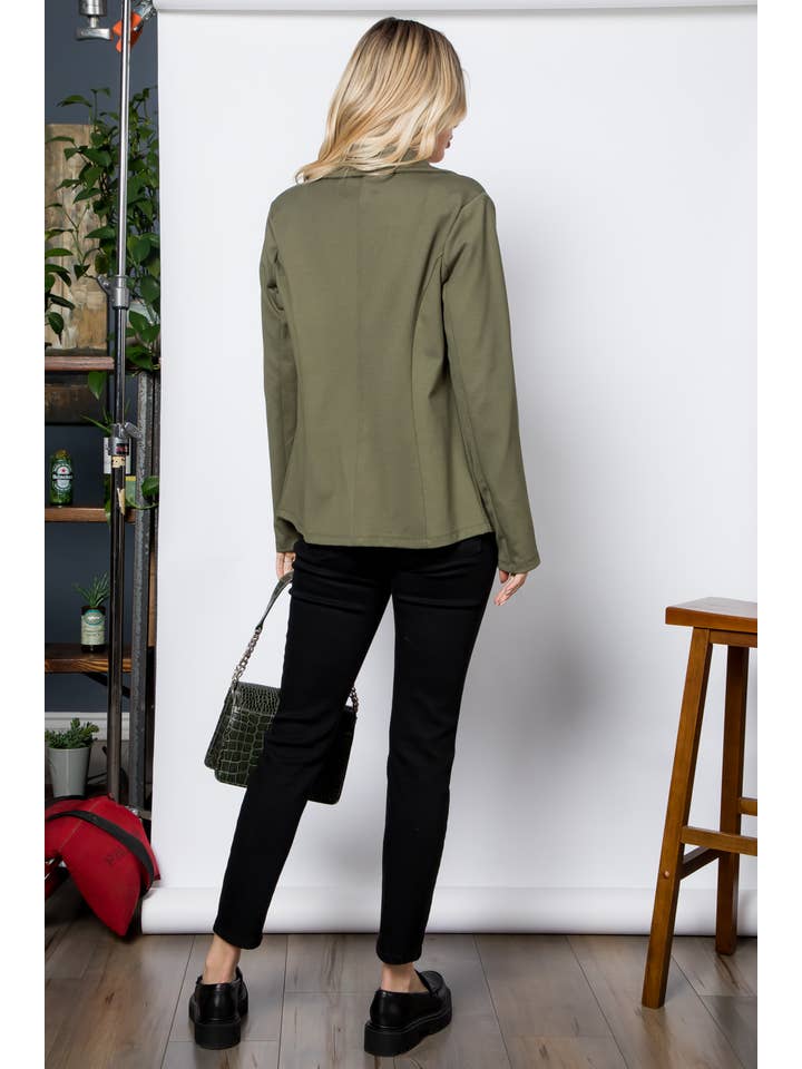 26 International - Wholesale Blazer - Women's - Ponte One Button Front /w Patch Pocket Blazer40