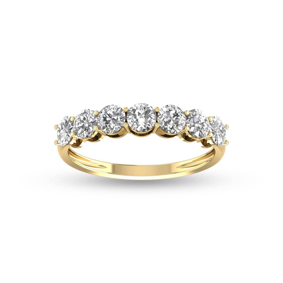 TimeLe$$ Classics – Engroshandel Ring med sten – 1 CTTW syv sten naturlig diamant vielsesring i 14K guld0