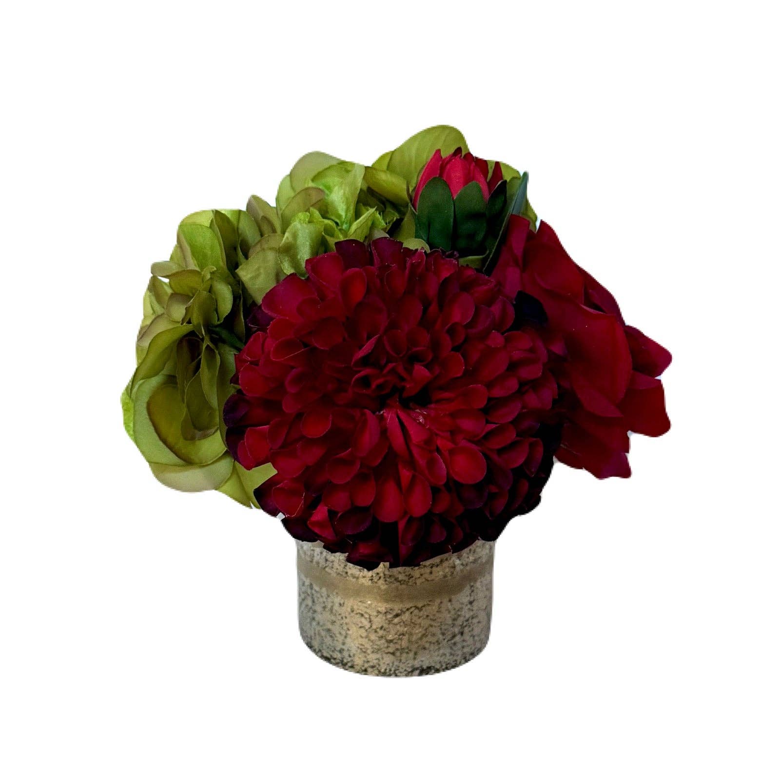 Bougainvillea - Venta al por mayor Flores artificiales - [RESS-ADALRR] Jarrón de Vidrio Dorado Pequeño - Dalia y Rosa Artificial Roja e Hidrangea Albahaca0