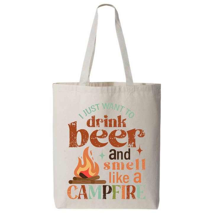 Zona Junkie - Wholesale Tote Bag - Women's - I Just Want to Drink Beer and Smell Like A Campfire Tote Bag1