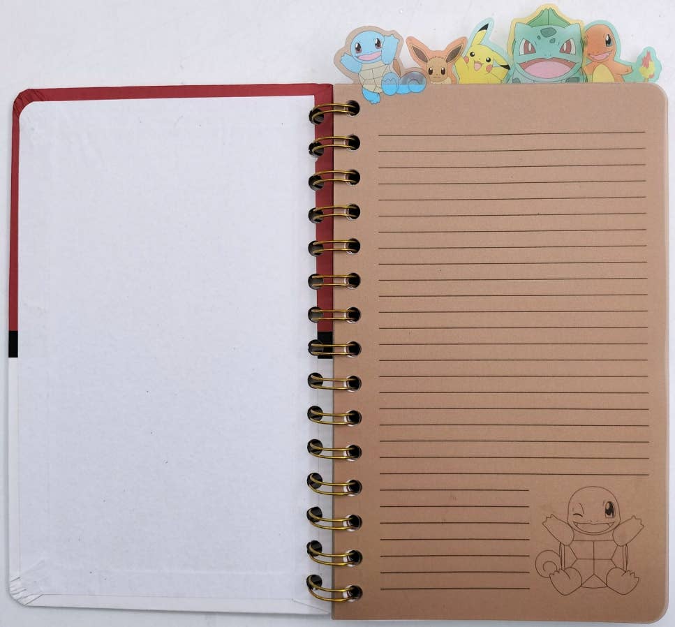 Silver Buffalo - Wholesale Notebook - Pokemon Pokeball Starters 8" x 5" Spiral Tabbed Notebook2