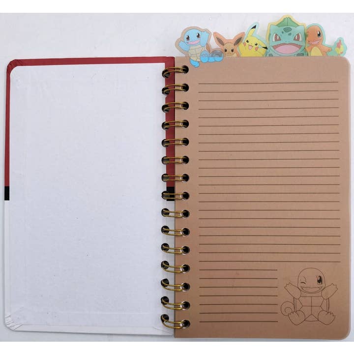 Silver Buffalo - Wholesale Notebook - Pokemon Pokeball Starters 8" x 5" Spiral Tabbed Notebook2