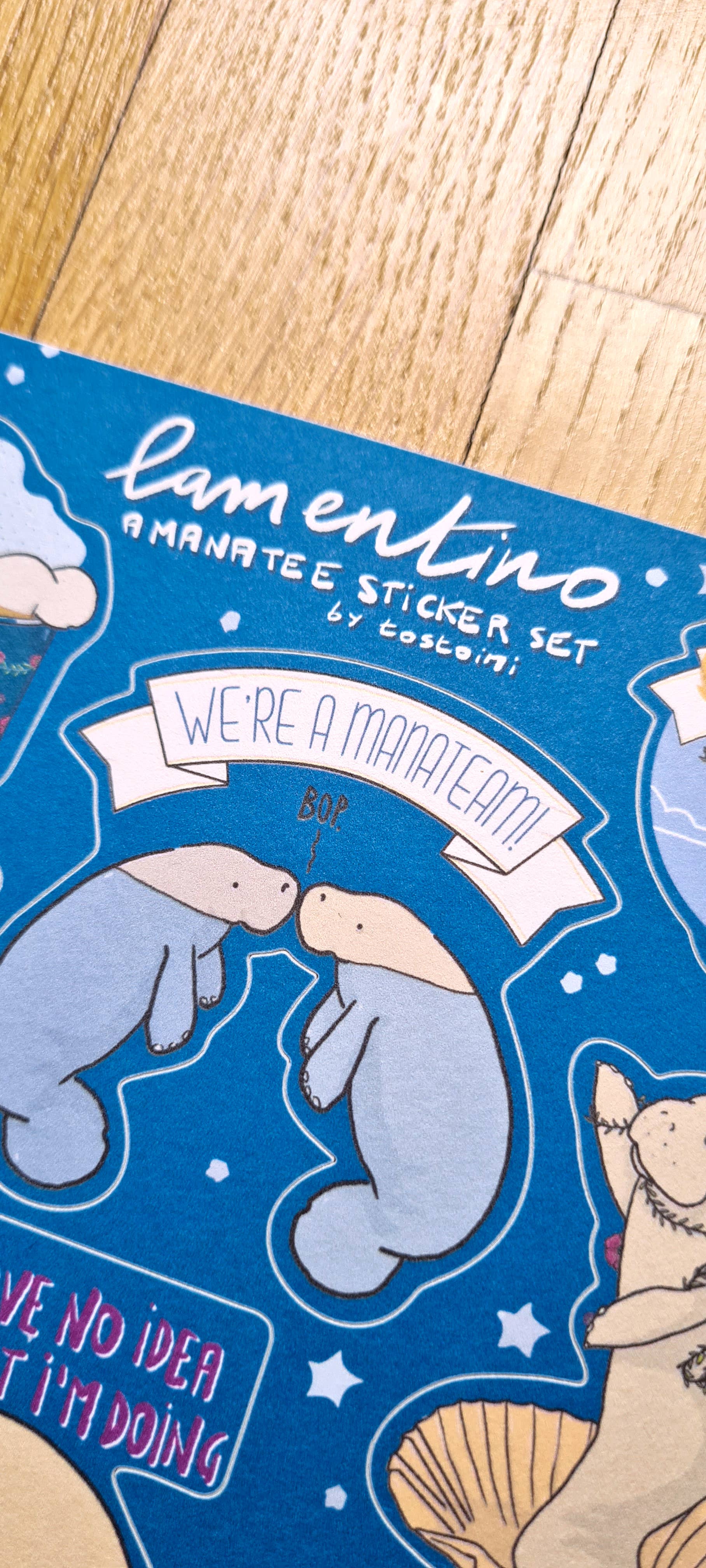 Tostoini - Wholesale Sticker - Manatee Sticker Set A5 sheet 100% cotton2