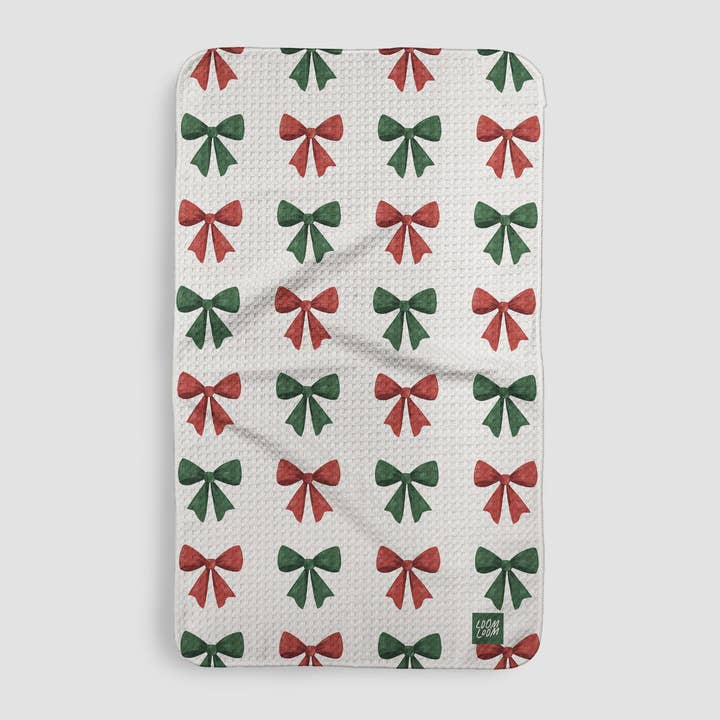 Loom Loom - Wholesale Tea Towel - Christmas Bows