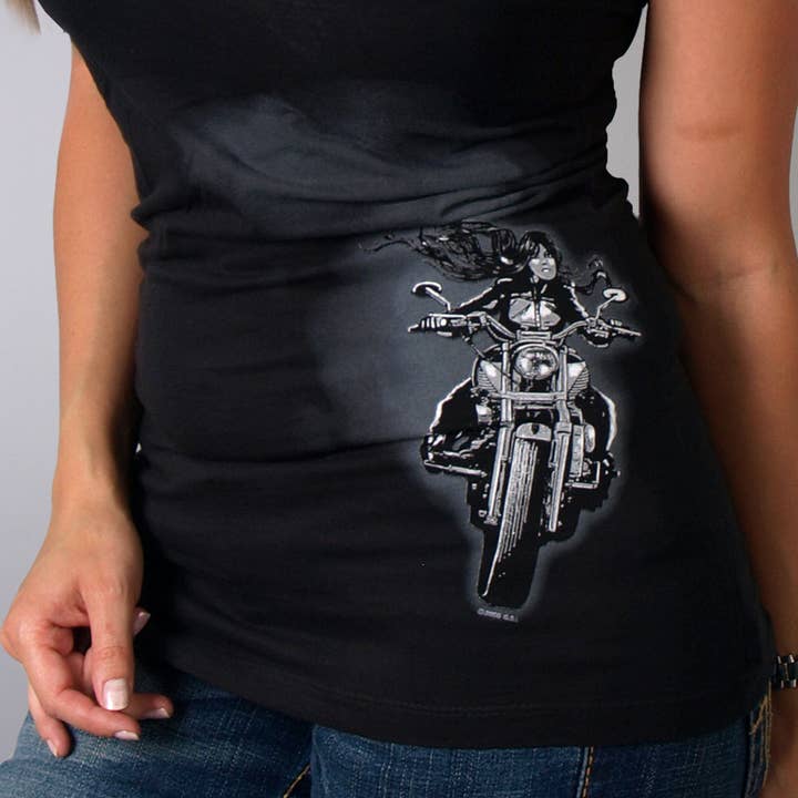 Hot Leathers GLD1053 'This Bitch Just Passed You' Black Ladies Tee for wholesale on Faire3