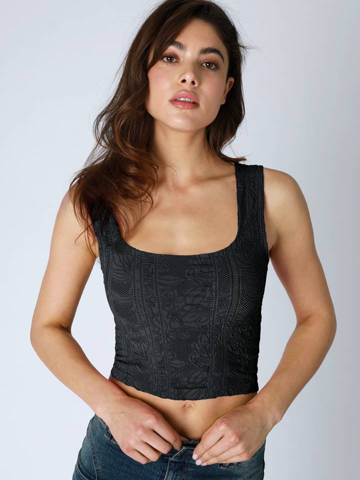 NIKIBIKI - Wholesale Knit Top - Women's - NS8396 - Double Lace Square Crop Top14