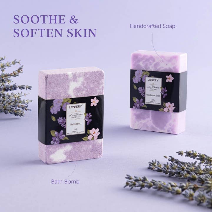 Lovery - Wholesale Bath & Body Set - Lavender & Lilac Spa Gift Basket - Aromatherapy Stress Kit
