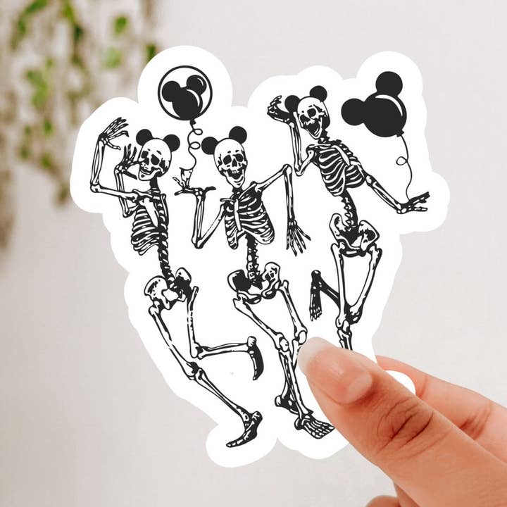 Adesivo Skeletons Dancing Mouse Spooky Season Sparkle per la vendita all'ingrosso da parte di Awfullynerdy.co