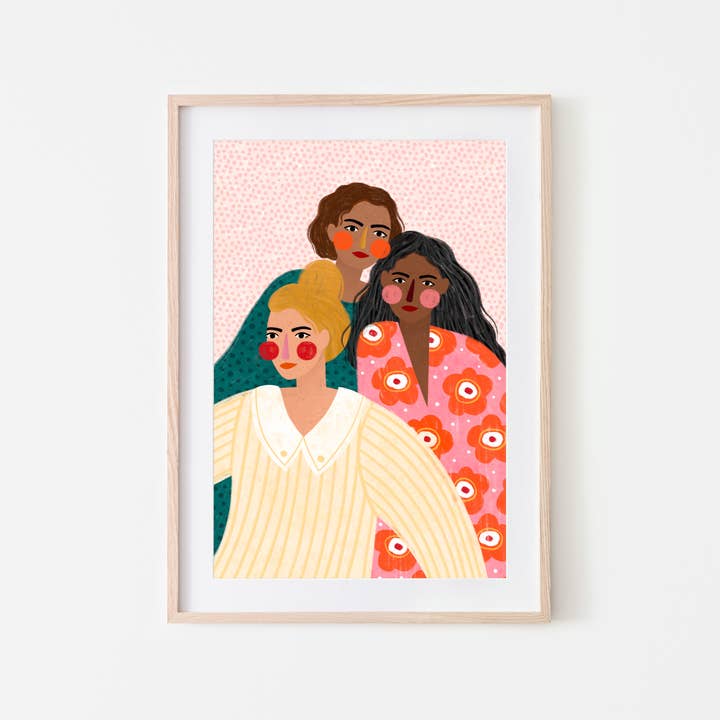 Girl Friends - Art Print for wholesale by Bea Müller