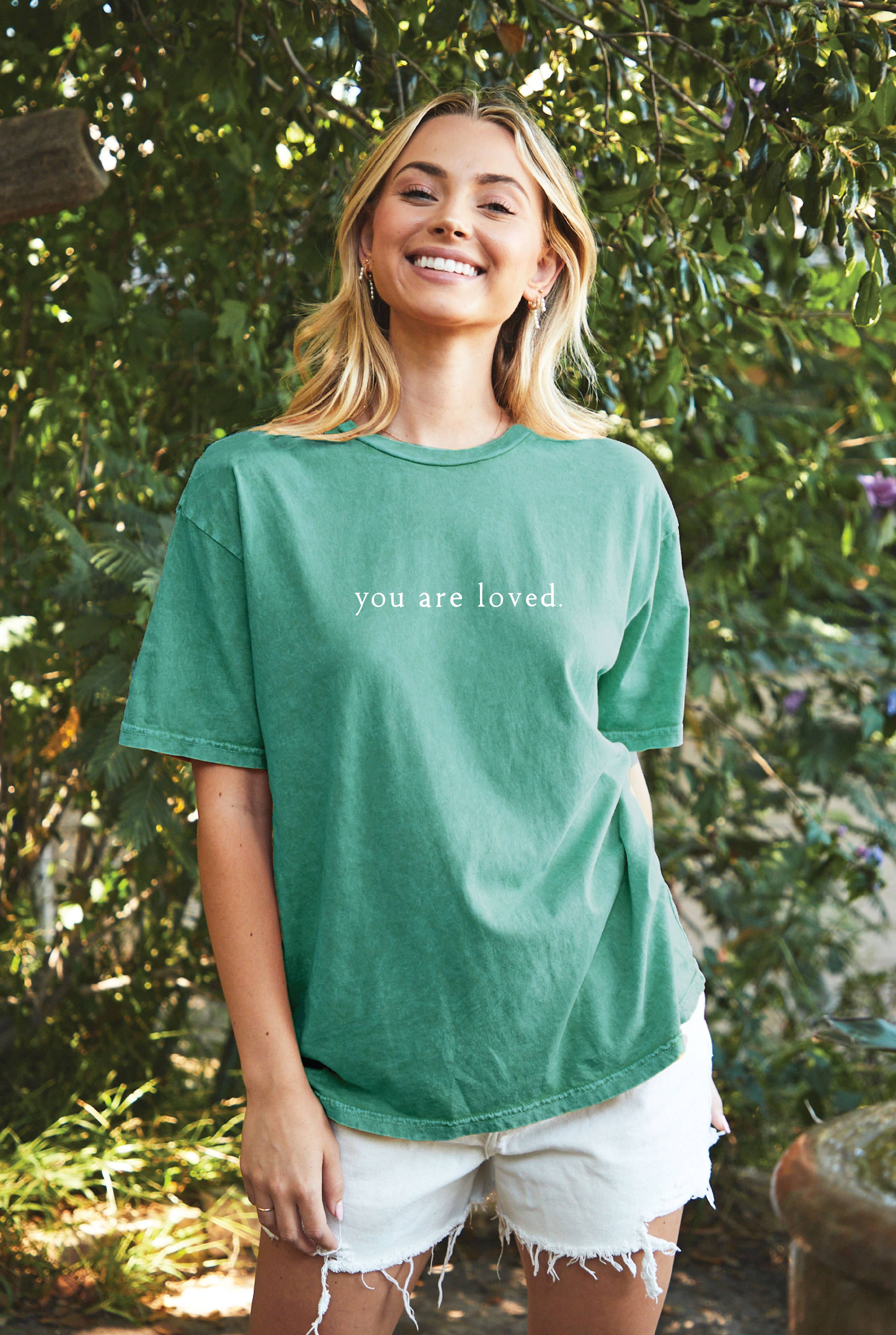 OAT COLLECTIVE - Wholesale Screen Printed T-Shirt - Women's - YOU ARE LOVED. Oversized Graphic Top3