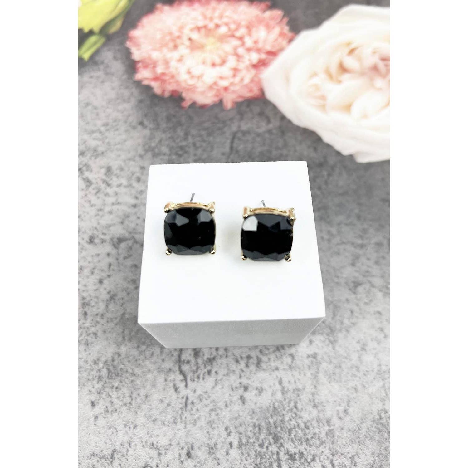 JHP Collection - Wholesale Stud/Post Earrings - VARIETY COLORS OF SEMI PRECIOUSGLASS POST EARRINGS1