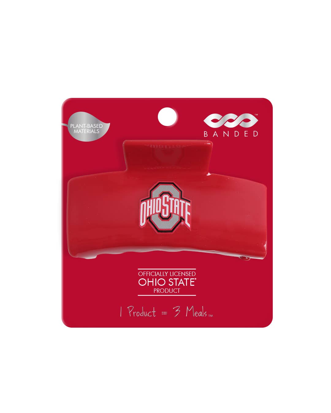 BANDED - Wholesale Hair Clip - Women's - Ohio State® Eco Scarlet Logo - Logo Claw Clip3