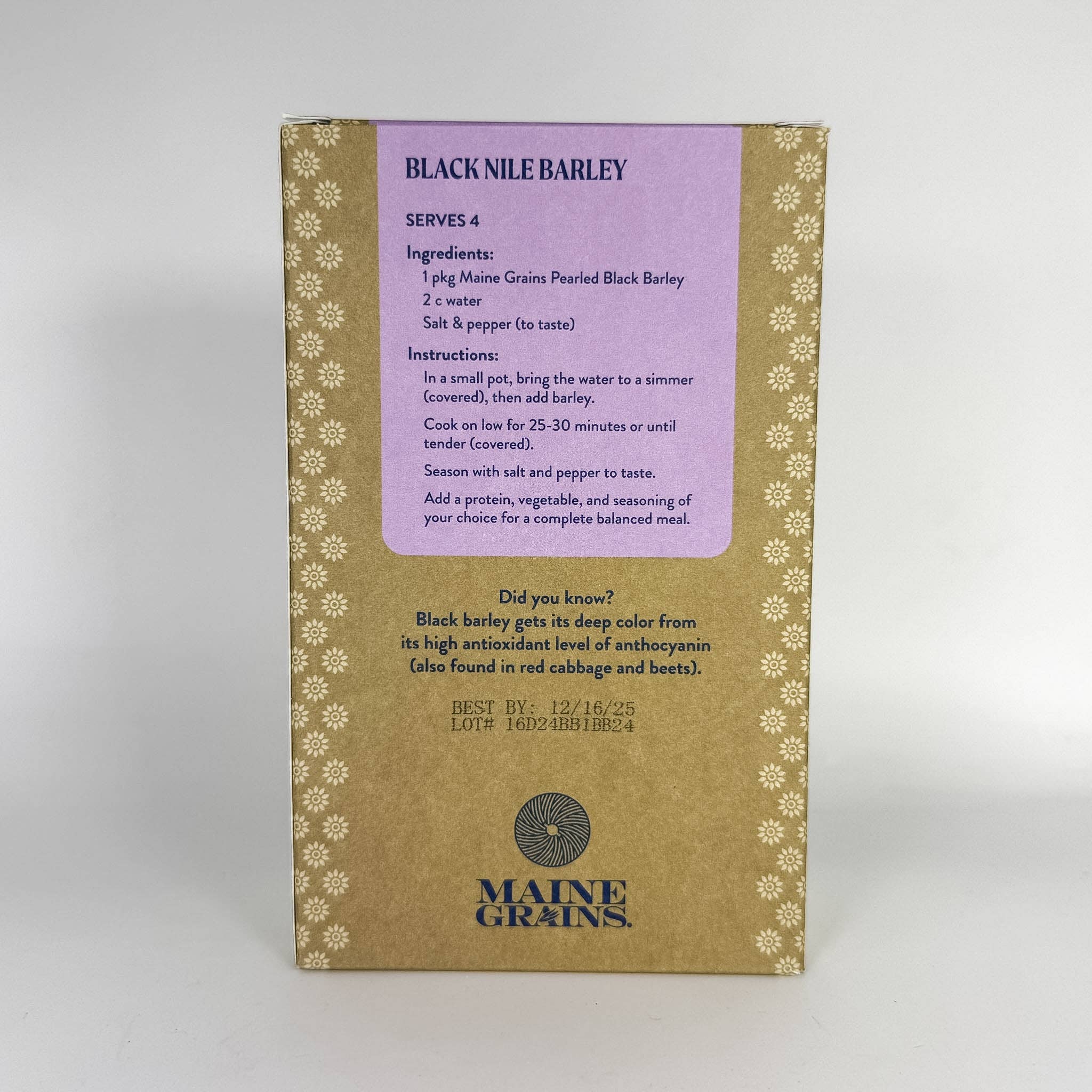 Maine Grains - Wholesale Whole Grains - Black Nile Barley / Case of 61