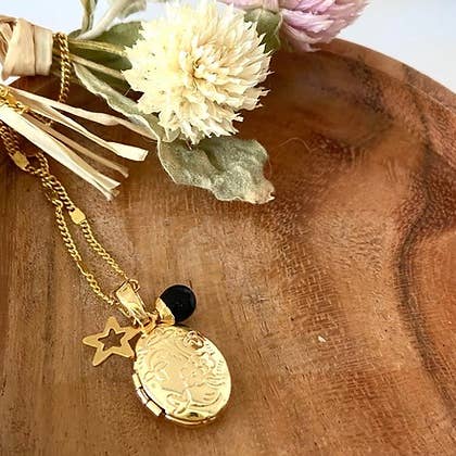 Collar chakras yogui ónix negro para venta al por mayor de Les Hippies