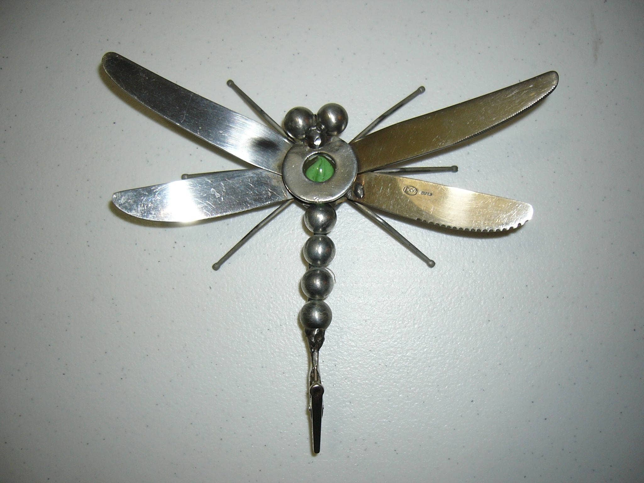 Creations Welded - Wholesale Sculpture - Green Dragonfly Metal Sculpture Magnet, Garden Stake4