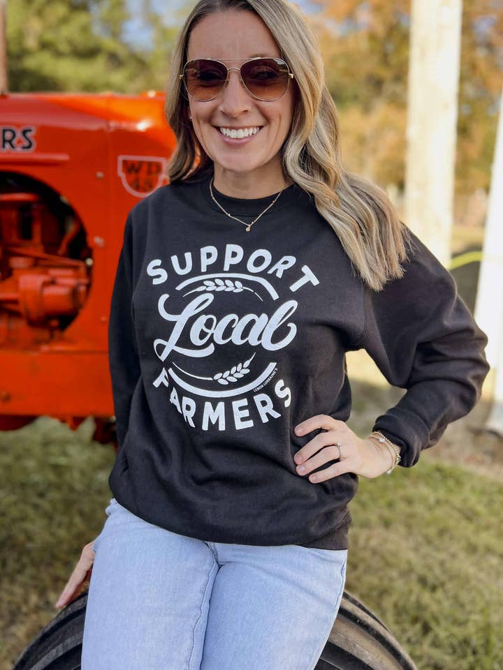 Lemon Lorraine's LLC - Wholesale Graphic Sweatshirt - Women's - SUPPORT LOCAL FARMERS - Sweatshirt3