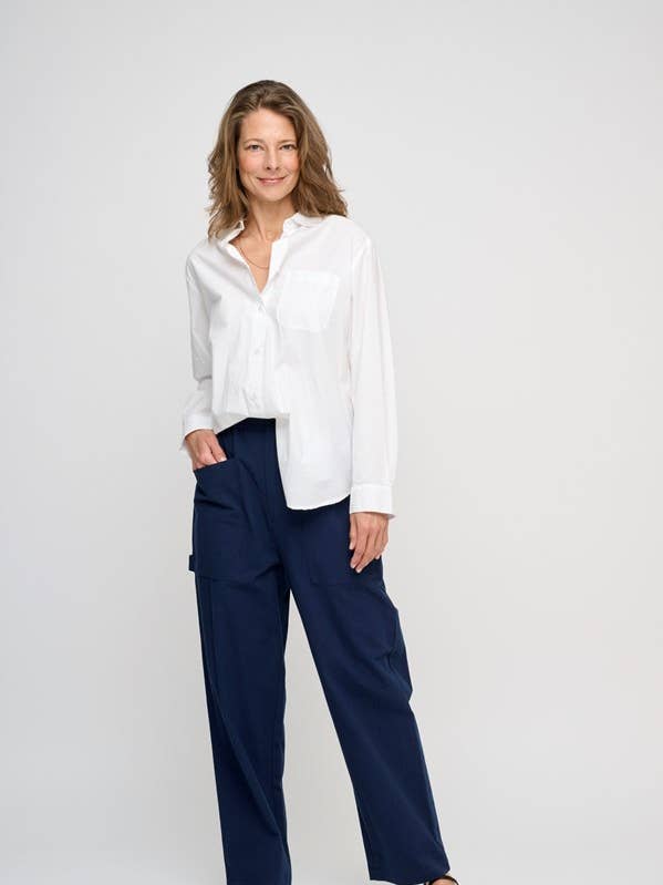 everly pants crepe - navy blue for wholesale by moshi moshi mind